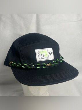 Findlay Year 5 Five Panel Decky Hat ESPRESSO Neon Rope Brim Black Strapback Cap